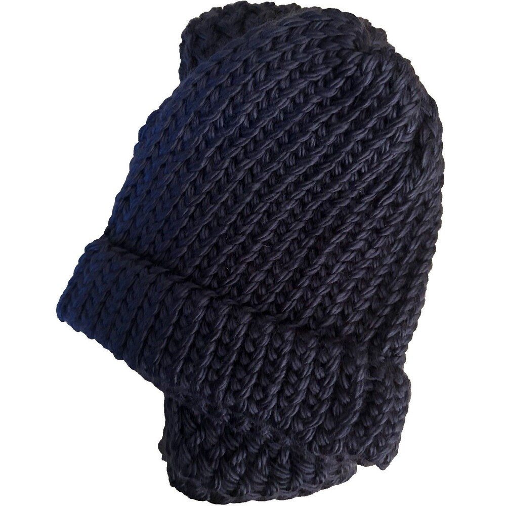 Handmade Dark Blue Winter Beanie Hat and Scarf Set for Kids Winter Wear